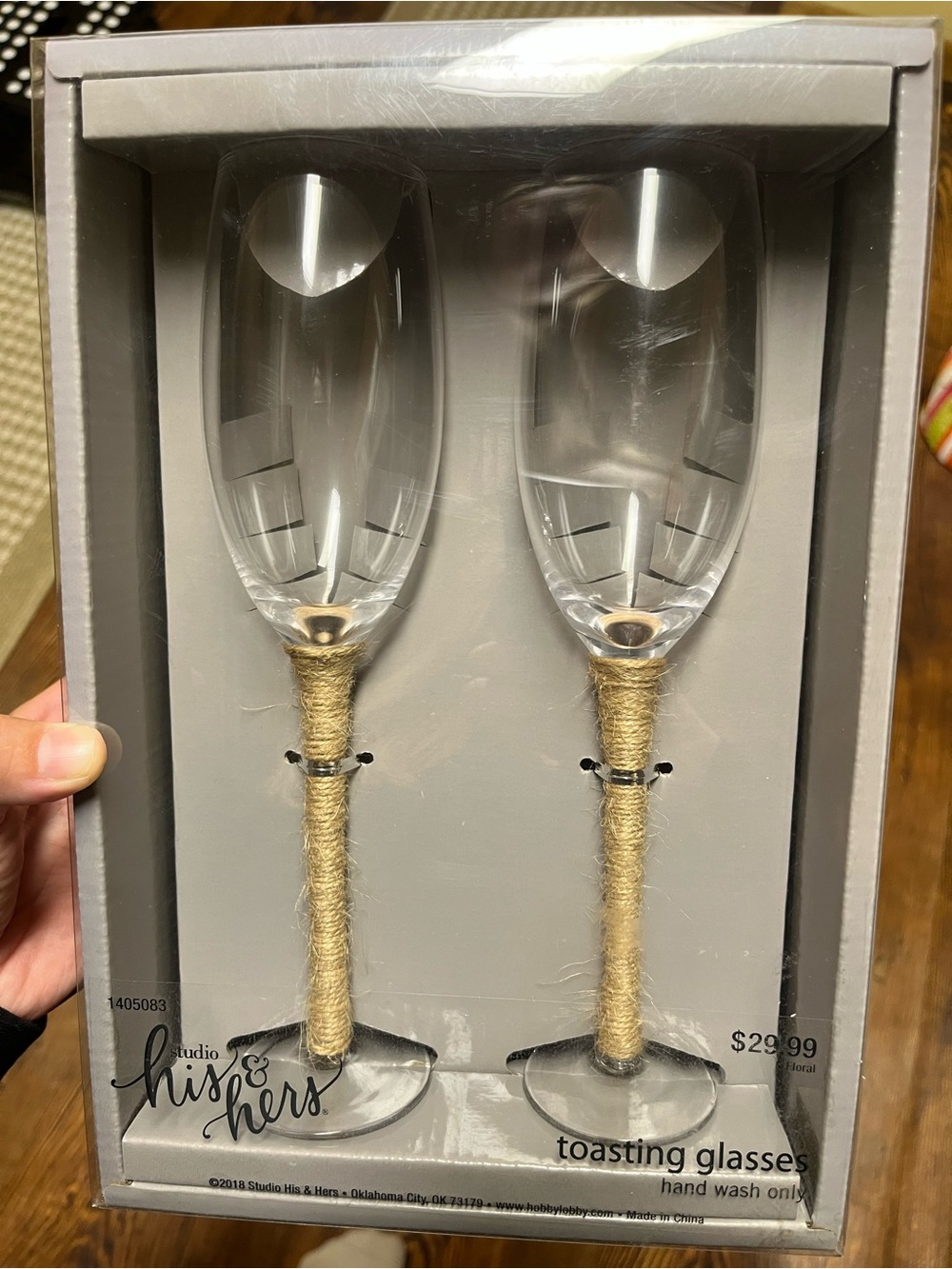Studio His & Hers Twine-Wrapped Toasting Glasses - Set of 2